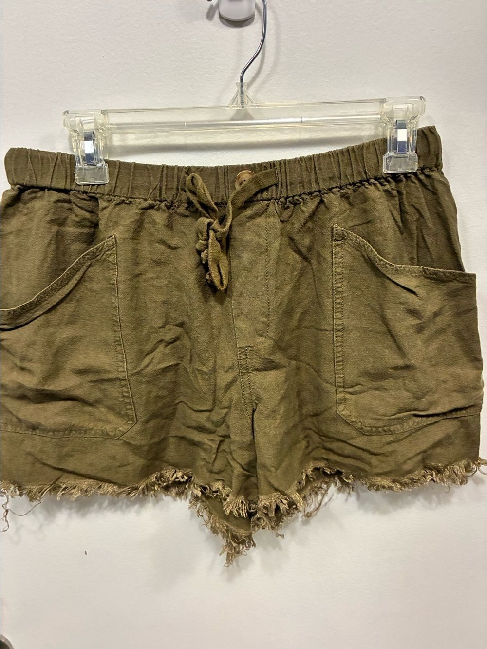 Dress Forum Olive Khaki Smocked-Waist Bermuda Shorts